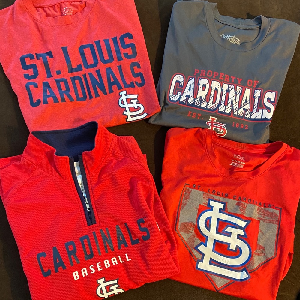 St. Louis Cardinals T-shirt 3/4 zip lot Boys Large